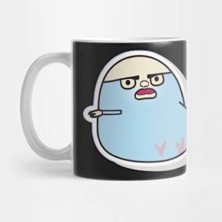 From this way I The Funny Tiny Chick with Big Paunch Sticker Mug